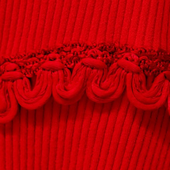 Moschino Red Rib Knit Cardigan - Picture 7 of 13
